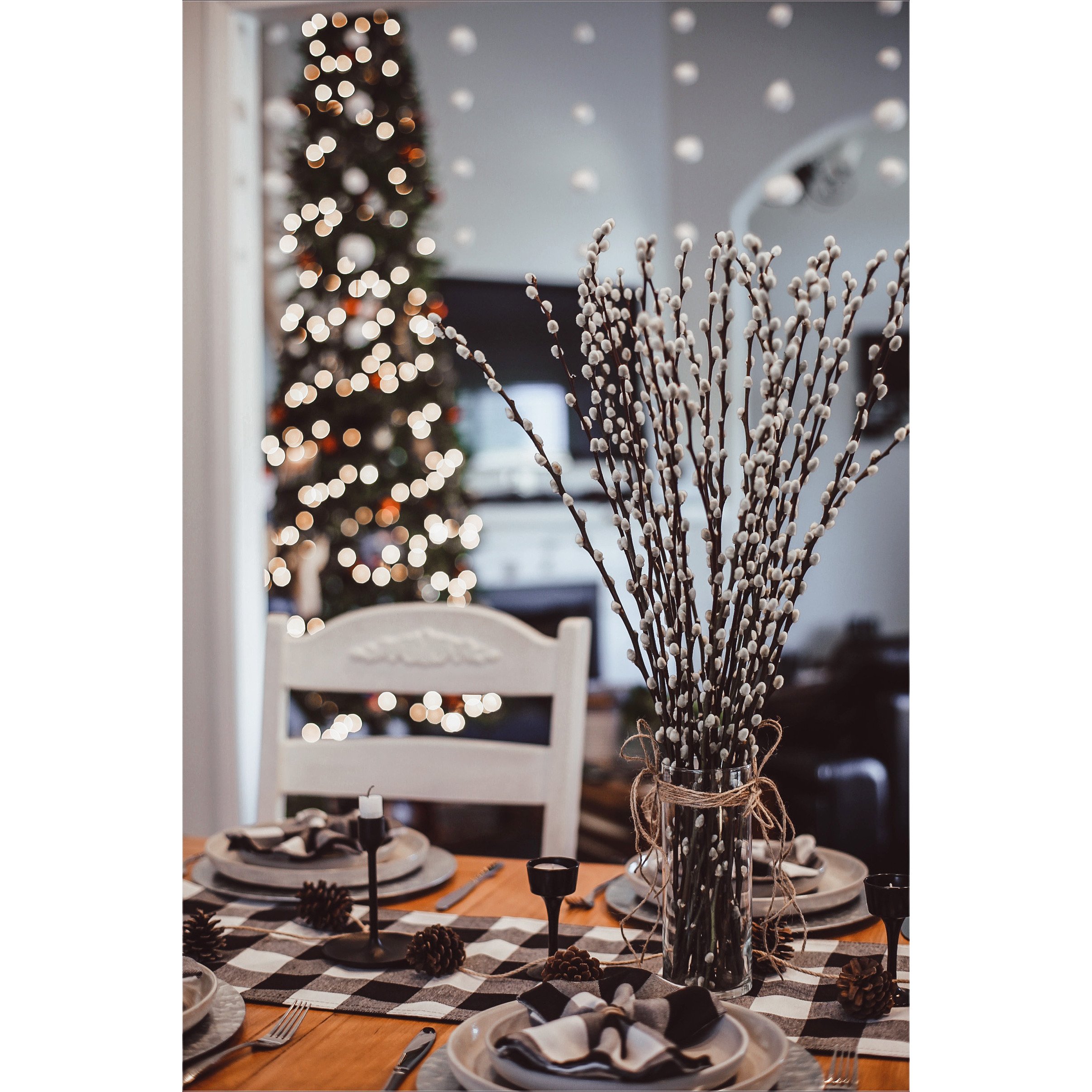 Black and White Gingham Tablescape